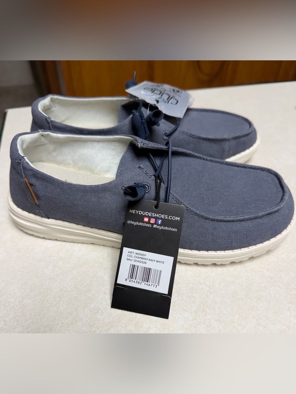 Hey Dude Wendy Canvas Slip-On Shoes in Navy size 9